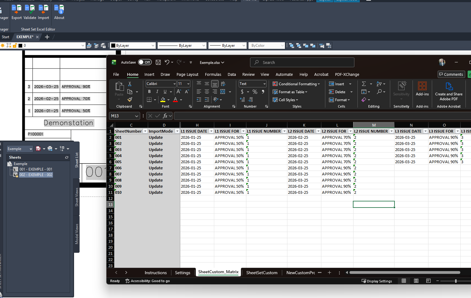 Edit Sheet Set data in Excel